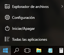 Windows 10 pro - Menú inicio - icono barra de tareas