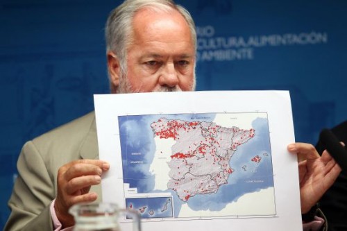 Arias Cañete y el mapa de los incendios