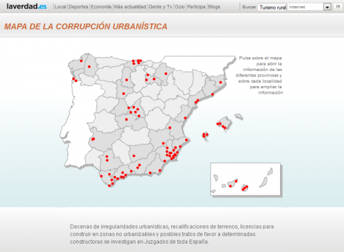 Mapa corrupción urbanística La Verdad 2006
